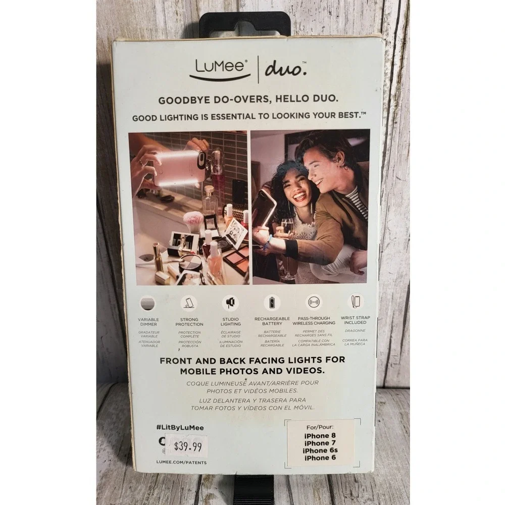 LuMee‎ Duo InstaFame Lighted iPhone Case Rose Gold Marble Strong Influencer